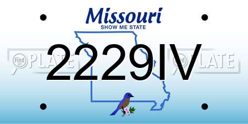 2229IV Missouri License Plate