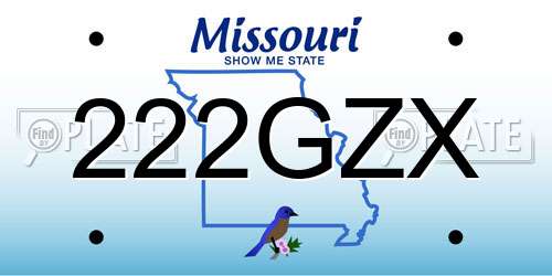 222GZX Missouri License Plate