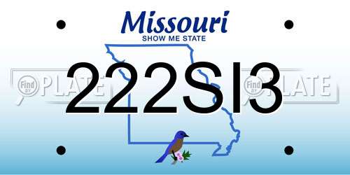 222SI3 Missouri License Plate