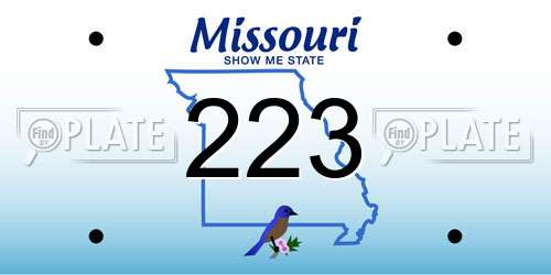 223 Missouri License Plate
