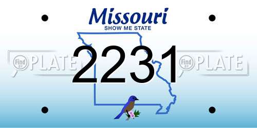 2231 Missouri License Plate