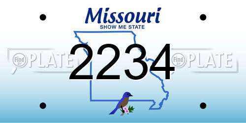 2234 Missouri License Plate