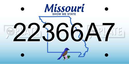 22366A7 Missouri License Plate