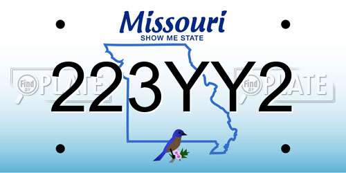 223YY2 Missouri License Plate