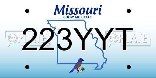 223YYT Missouri License Plate