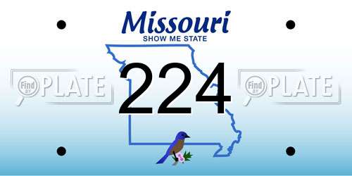 224 Missouri License Plate