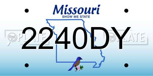 2240DY Missouri License Plate