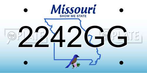 2242GG Missouri License Plate