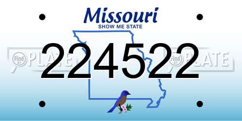 224522 Missouri License Plate