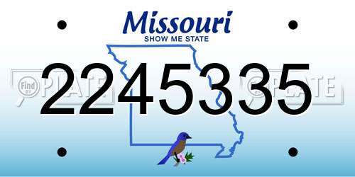2245335 Missouri License Plate