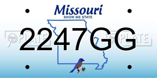 2247GG Missouri License Plate
