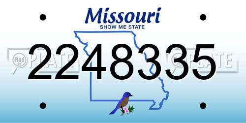 2248335 Missouri License Plate