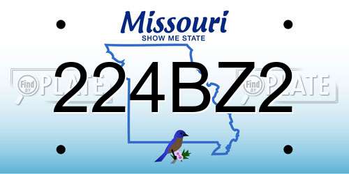224BZ2 Missouri License Plate