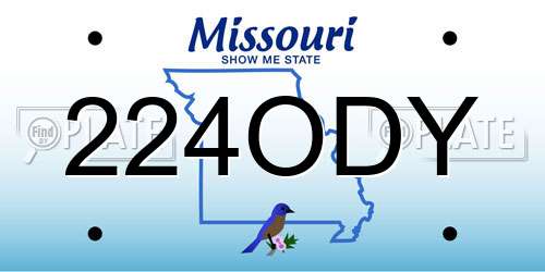 224ODY Missouri License Plate