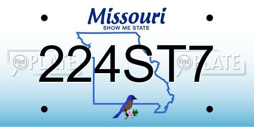 224ST7 Missouri License Plate