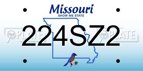224SZ2 Missouri License Plate