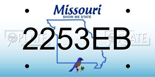 2253EB Missouri License Plate