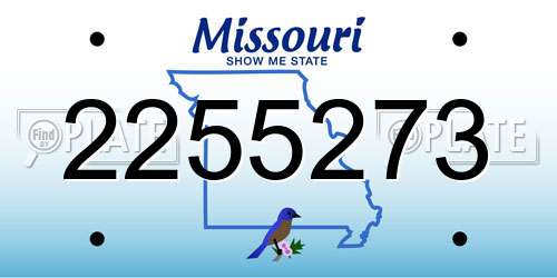2255273 Missouri License Plate