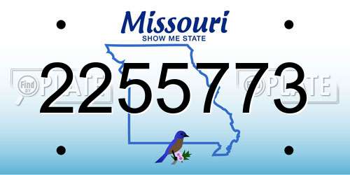 2255773 Missouri License Plate