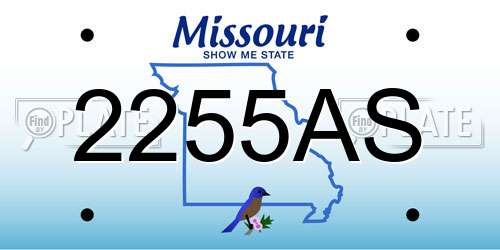 2255AS Missouri License Plate