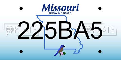 225BA5 Missouri License Plate