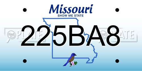 225BA8 Missouri License Plate