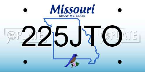 225JTO Missouri License Plate