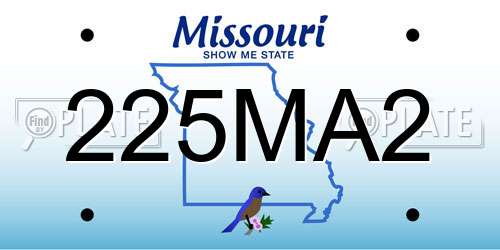 225MA2 Missouri License Plate
