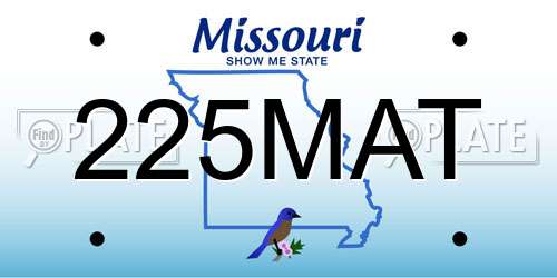225MAT Missouri License Plate