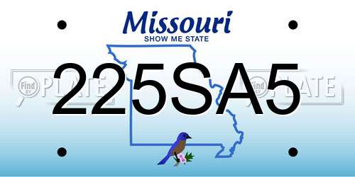225SA5 Missouri License Plate