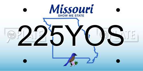 225YOS Missouri License Plate