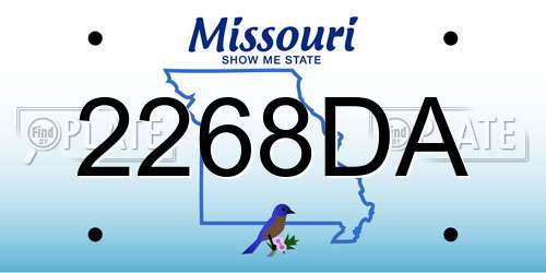 2268DA Missouri License Plate