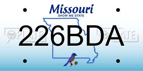 226BDA Missouri License Plate