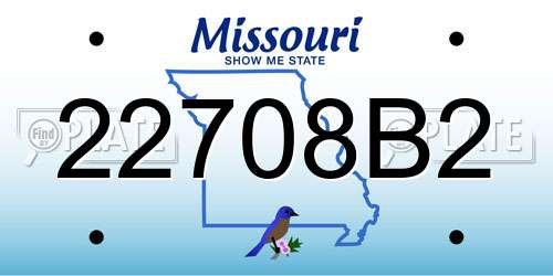 22708B2 Missouri License Plate