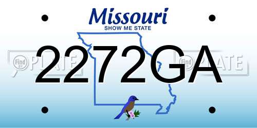 2272GA Missouri License Plate