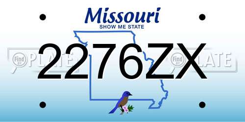 2276ZX Missouri License Plate