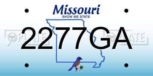 2277GA Missouri License Plate