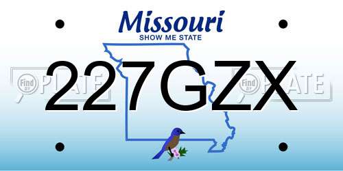 227GZX Missouri License Plate
