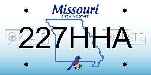 227HHA Missouri License Plate