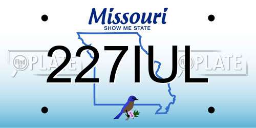 227IUL Missouri License Plate
