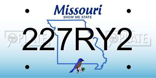 227RY2 Missouri License Plate