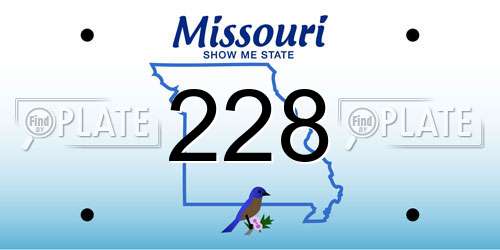 228 Missouri License Plate