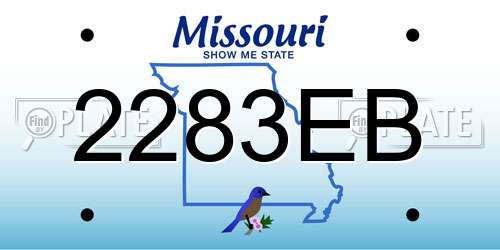 2283EB Missouri License Plate