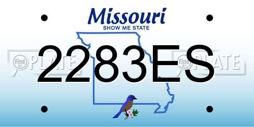 2283ES Missouri License Plate