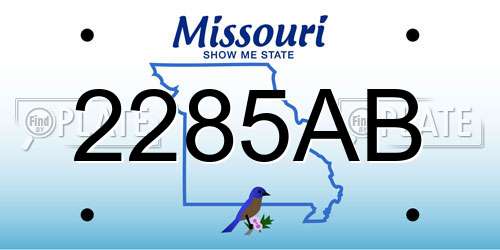 2285AB Missouri License Plate