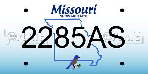 2285AS Missouri License Plate