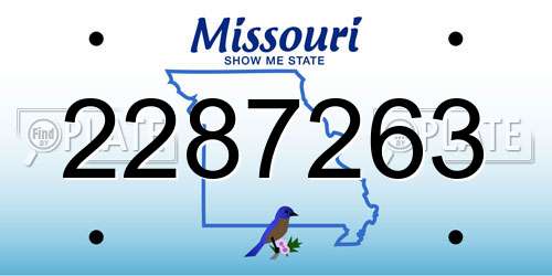 2287263 Missouri License Plate