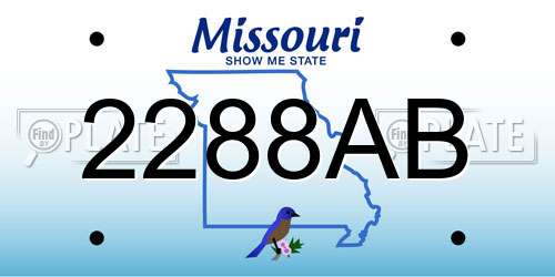 2288AB Missouri License Plate