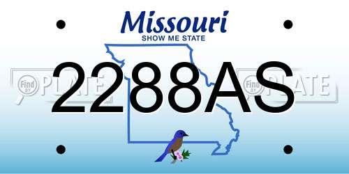 2288AS Missouri License Plate