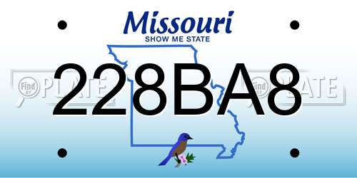 228BA8 Missouri License Plate